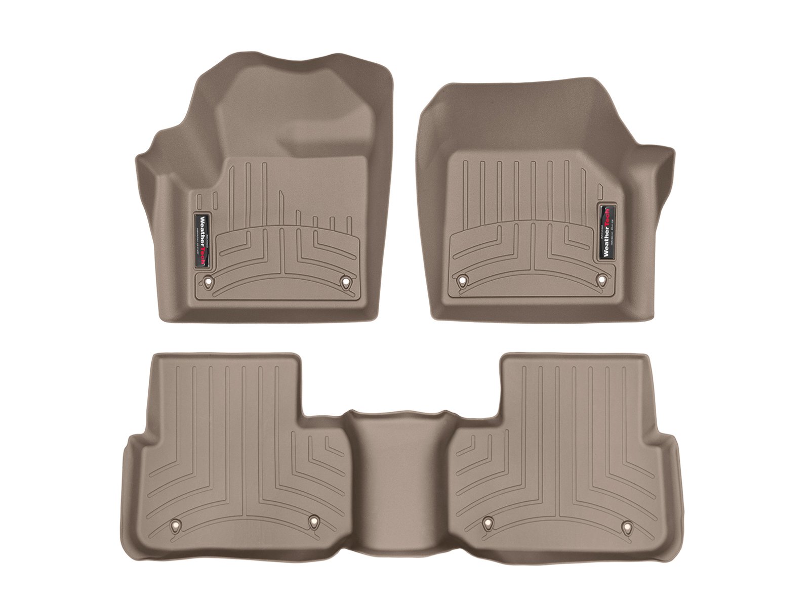 WeatherTech Custom Fit FloorLiner for Land Rover Discovery Sport - 1st & 2nd Row (Tan)