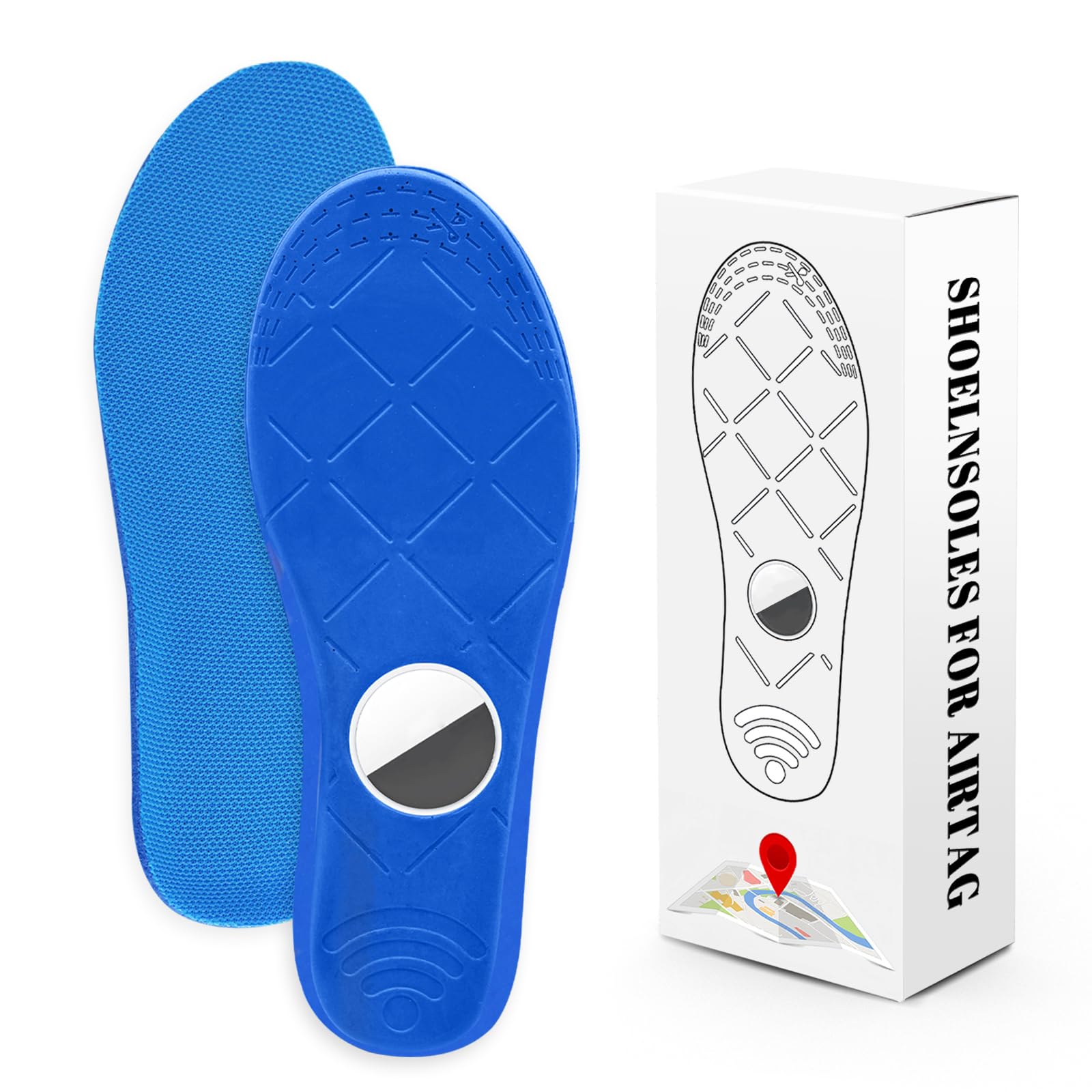 Photo 1 of Protective Insoles for Kids with Trim to Fit AirTag Inserts - Hidden Shoe Inserts to Track Steps and Shoes (175-190mm)