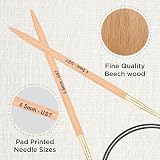 KnitPro Basix Beech Fixed Circular Needles 40in 4.50mm view 2