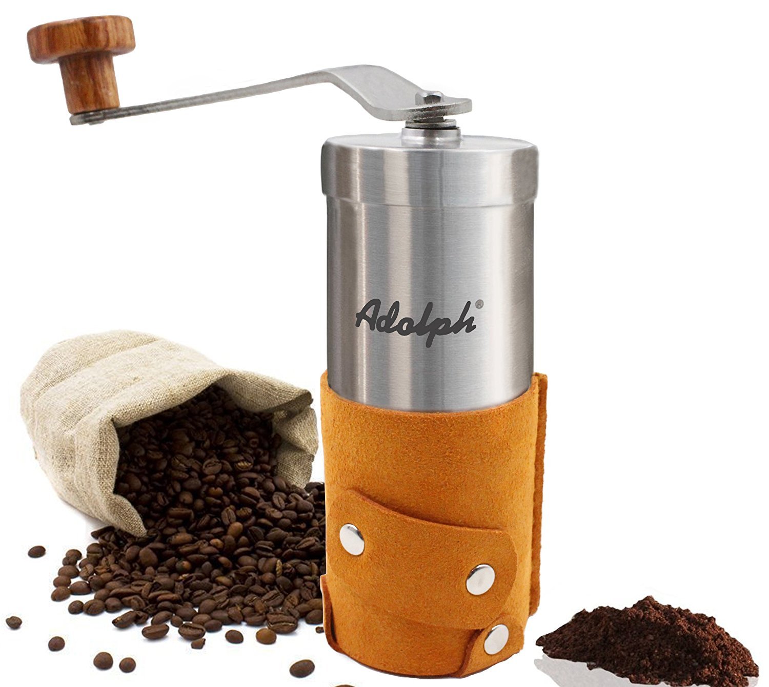 Hand Crank Coffee Mill with Adjustable Ceramic Conical Burr Adolph
