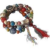 CaChnTyche Bohemian Bracelet Sets for Women,3 Pieces Stackable Stretch Bracelets Colorful Ceramic Wood Beaded Tassel Beacelets Multilayered Boho Hippie Accessory Native American 2025 Fashion Jewelry