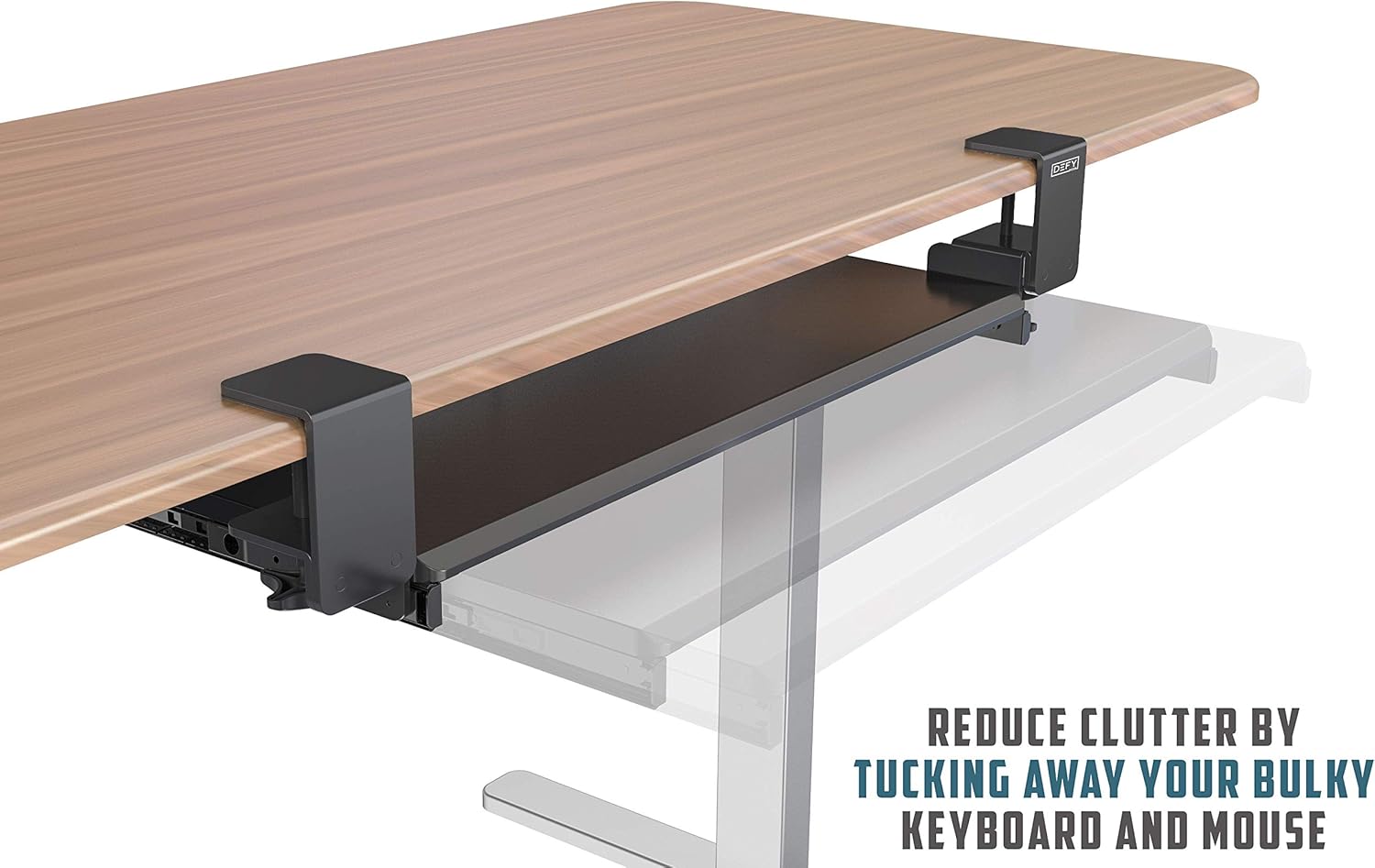 Clamp On Keyboard Tray Under Desk Storage - Ergonomic Desk Drawer Computer Keyboard Stand Under Desk Drawer - Under Desk Keyboard Tray Desk Extender - Office Keyboard Drawer Keyboard Stand for Desk: Computers & Accessories