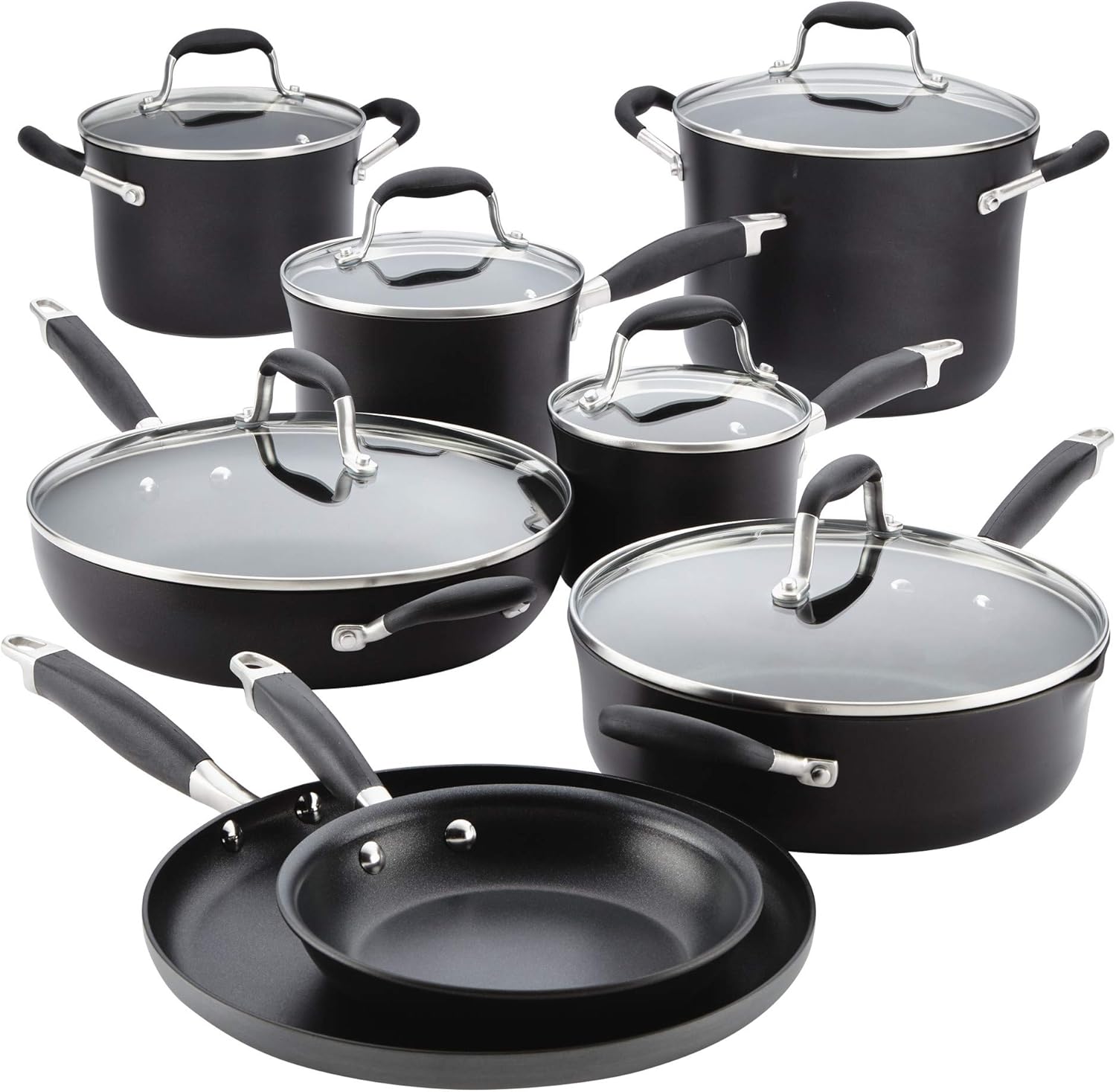 Anolon 84543 Advanced 14-Piece Cookware Set, 2.3, black
