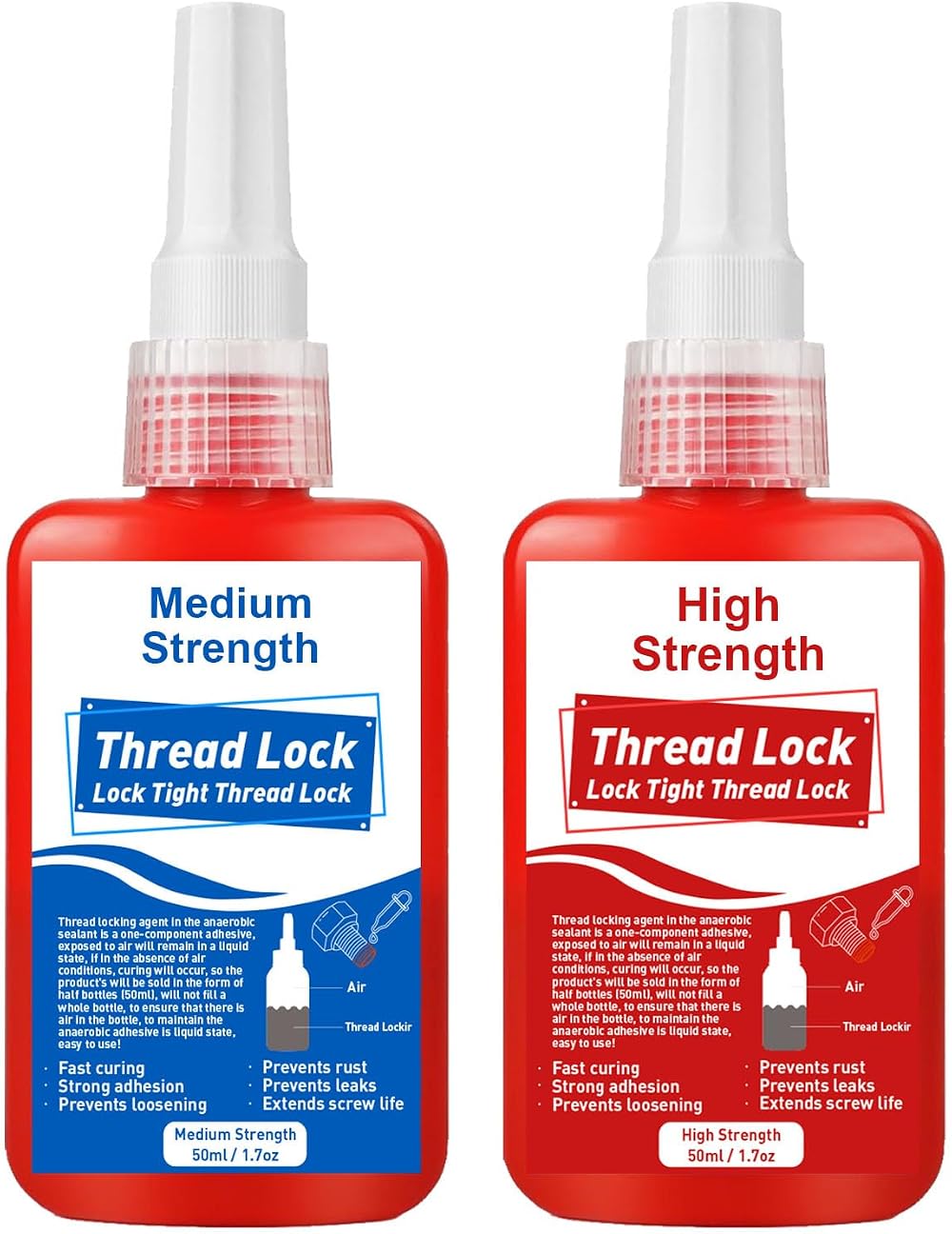 EIGTWEN Thread Lock High Medium Strength 100ml Nuts Bolts Fasteners Screws