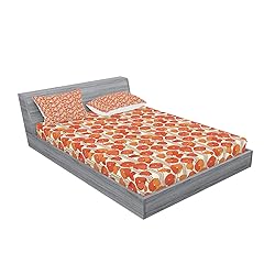 Ambesonne Floral Fitted Sheet & Pillow Sham
