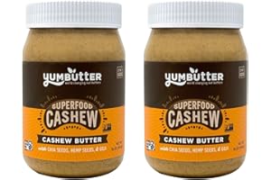 Superfood Cashew Butter by Yumbutter, Gluten Free, Vegan, Non GMO, 16oz Jar (Pack of 2)