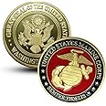 Joygulls US Marine Corps Department of The Navy Gold Plated Colorful Military Challenge Coin Collectibles
