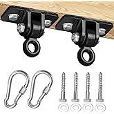BETOOLL 2400 lb Capacity Heavy Duty Swing Hangers for Wooden Sets Playground Porch Indoor Outdoor & Hanging Snap Hooks Black of 2