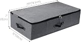 Omygarden Foldable Under Bed Storage Box 90x42x18cm 2PCS Black Grey view 2