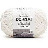 Bernat Blanket Extra Thick Chunky Yarn for Crocheting, Vintage White | #7 Jumbo Yarn, 100% Polyester, Extra Thick Chunky Yarn for Crochet, Hand Knitting &amp; Crafts, 72yds, 600g/21.12oz per skein