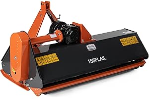 Titan Attachments 3 Point 60in Flail Mower, 30-60 HP Mowing Attachment for Category 1 Tractors and Loaders