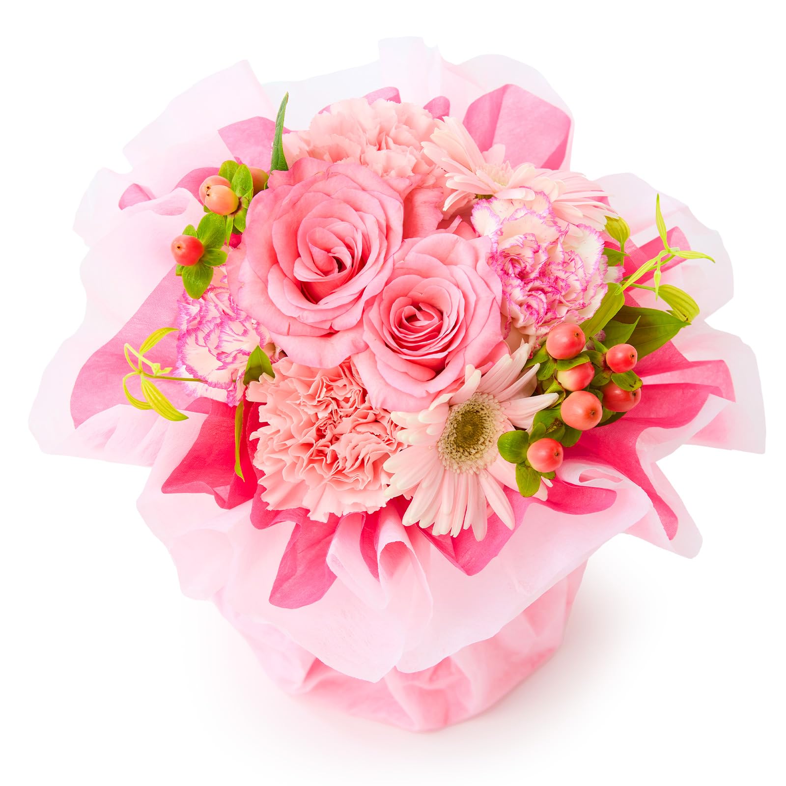 bloomee(ブルーミー) そのまま飾れる ブーケ ピンク Sサイズ ホワイトデー お返し 誕生日 花 生花 花束 (ギフト プレゼント お祝い) 退職祝い 結婚祝い 卒業式 開店祝い フラワーギフト (花瓶不要 水いらず)商品画像