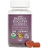 DR GUMMY Sport Energy Booster Pre-Workout Gummies – Creatine, Beta-Alanine & L-Citrulline + CoQ10 & BCAAs, Caffeine-Free Performance Support, Grape Flavor, 60 Gummies