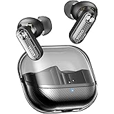 TOZO Crystal Pods Hybrid Active Noise Cancelling Wireless Earbuds, 10mm Drivers Deep Bass, 4 Mics Smart ENC AI Calls, Real-Time AI Translation, 32 EQ via App, Bluetooth 5.4, Crystal Design