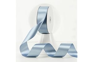 MEEDEE Slate Blue Satin Ribbon - 1-1/2 inch Double Faced, 50 Yards for Christmas Tree, Weddings, Flower Bouquets