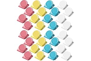 MI METTY Magnetic Clips, 32pcs Colored Metal Clips for Refrigerator, Whiteboard & Photos (32Pack Multicolor)