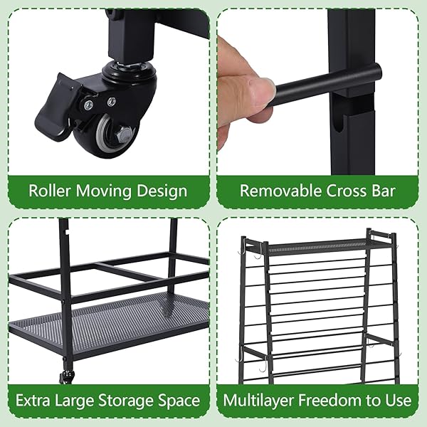 YAGEANNL RIBBON HOLDER-RIBBON ORGANIZER, DOUBLE-SIDED RIBBON HOLDER ORGANIZER RACK,LARGE CAPACITY ROLLING GIFT WRAP RACK RIBBON ORGANIZER FOR CRAFT ROOM