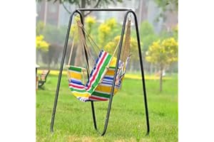 WASHRANP Hammock Stands, A-Shaped Swing Seat Metal Support Rack Large Hammock Chair Stand,Strong Load Bearing Anti-Deformed Hanging Swing Heavy-Duty Steel Hammock Stand for Bedroom, Patio, Outdoor, Etc. Black