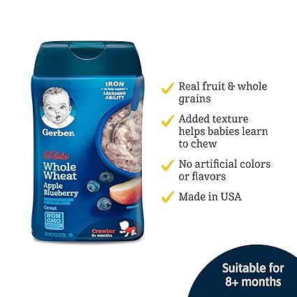 gerber lil bits whole wheat apple blueberry cereal