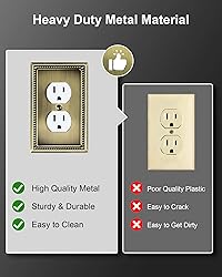 TREEWELL 4-Pack Duplex Outlet Cover Plate, Antique