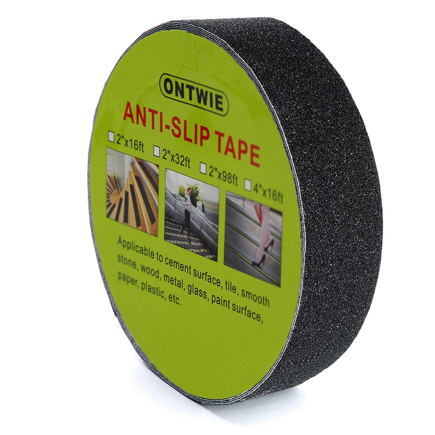ONTWIE Anti Slip Tape 33ft x 1in, Safety Track Skid Tape Adhesive for Stairs, Safety, Tread Step, Indoor, Outdoor (Black)