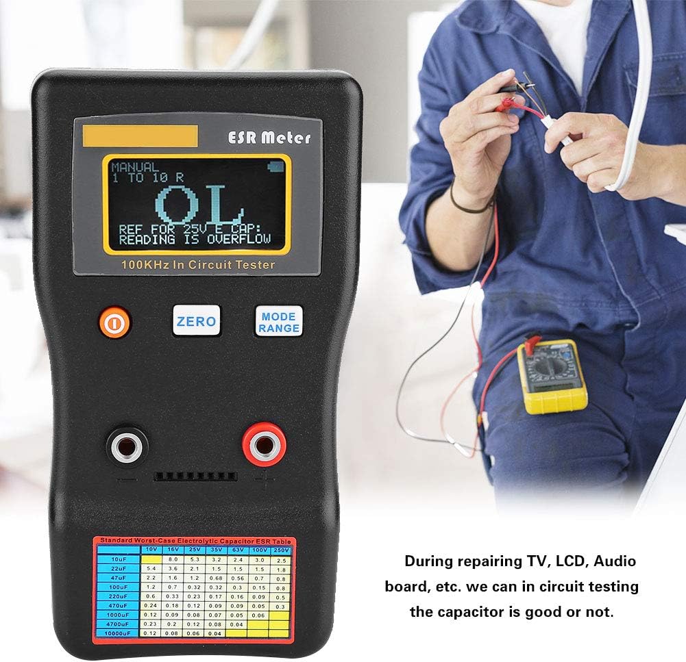 Capacitance Meter, MESR-100 Resistance Capacitance Meter Auto Ranging In Circuit Tester Capacitance Tester - Image 3