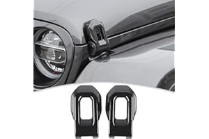 CheroCar for Jeep Hood Lock Latches Cover Catch Brackets Cover External Accessories Decoration Stickers for 2018-2021 Jeep Wrangler JL JLU & 2020-2021 Gladiator JT (Carbon Fiber)