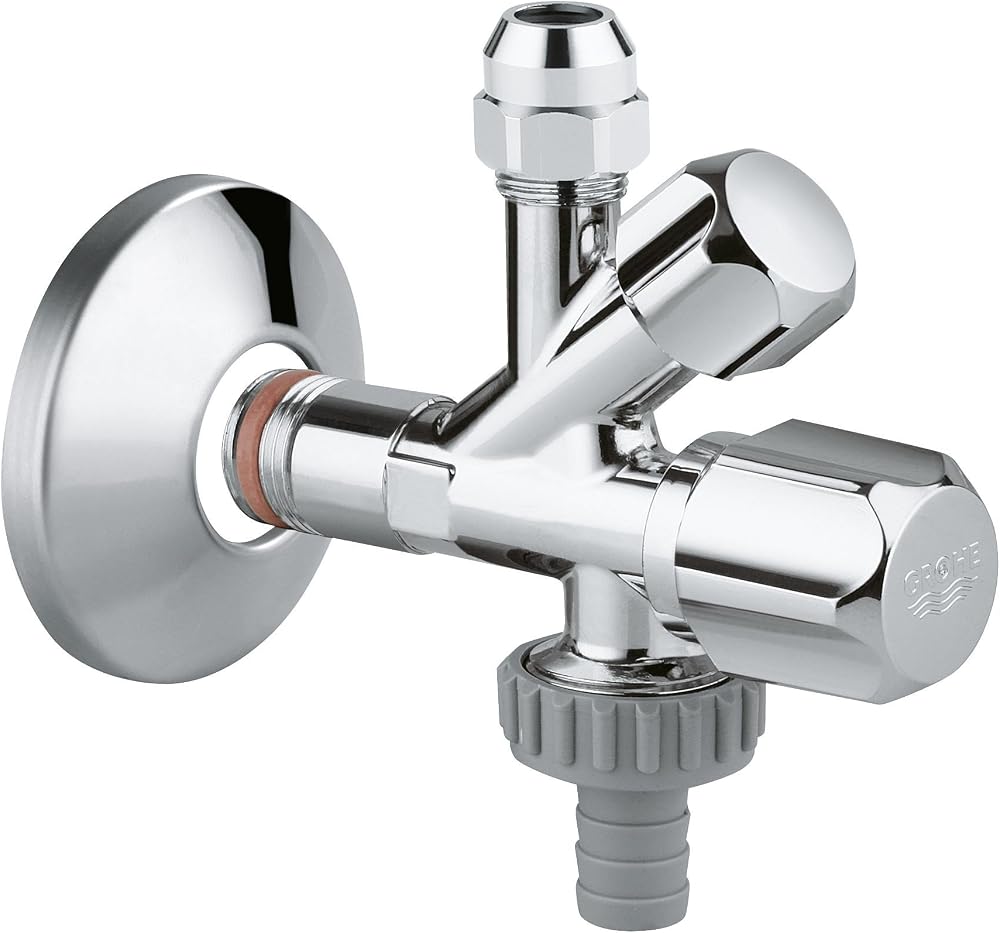 GROHE Angle Valve 1/2" Chrome 22036000 Neutral Handle Self-Sealing