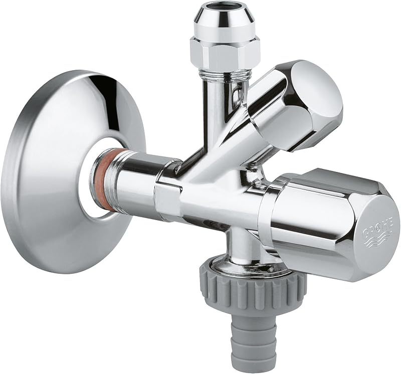 GROHE Angle Valve 1/2" Chrome 22036000 Neutral Handle Self-Sealing