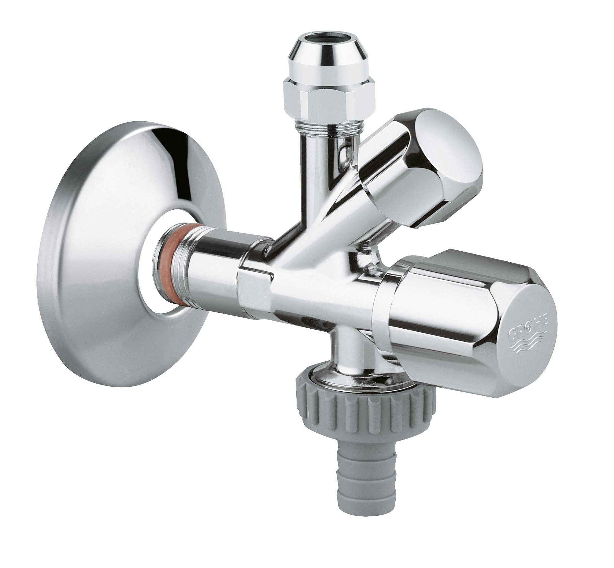 GROHE Angle Valves Neutral Handle Original was Combination Service Valve 1/2" Chrome 22036000