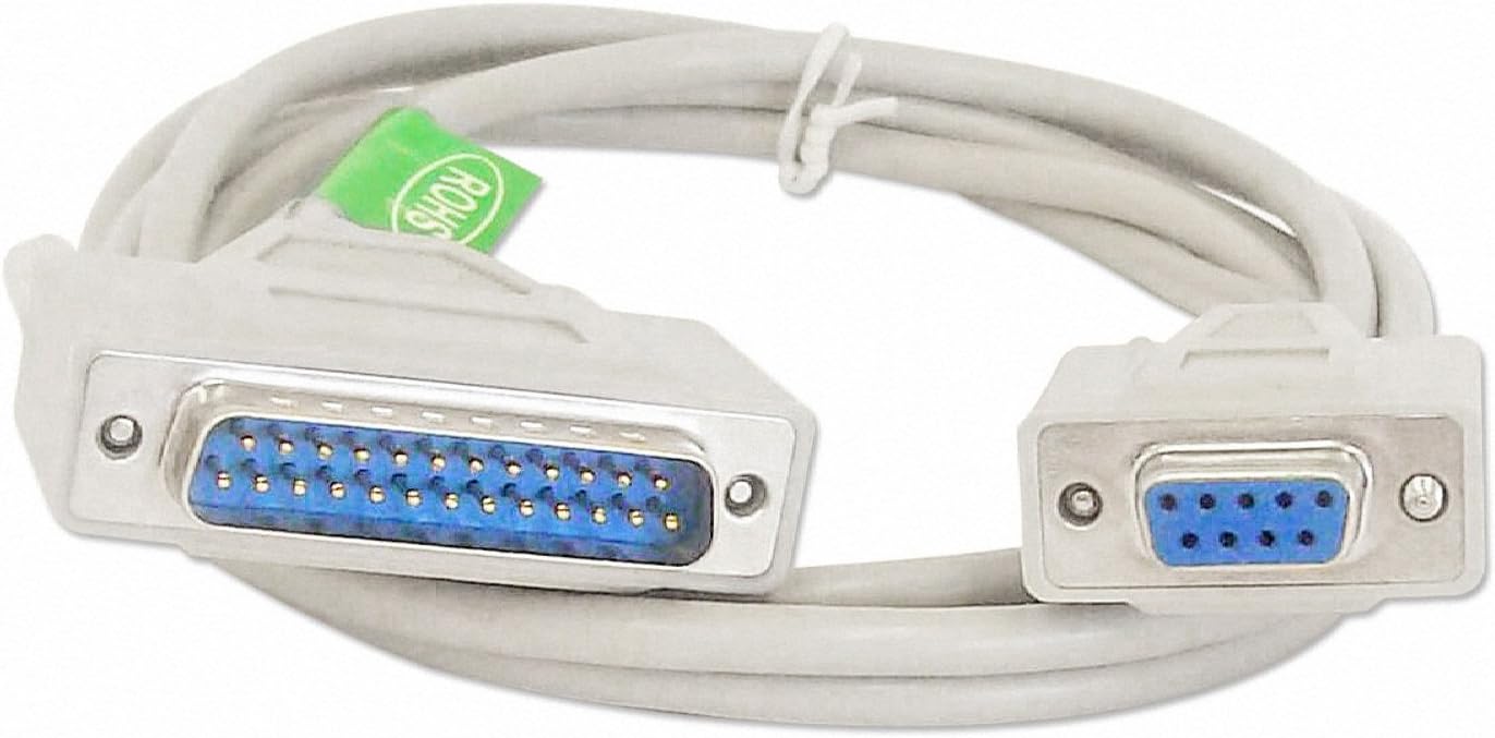 Your Cable Store 6 Foot DB9 Female / DB25 Male Serial Port Cable RS232
