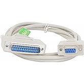 Your Cable Store 6 Foot DB9 Female / DB25 Male Serial Port Cable RS232