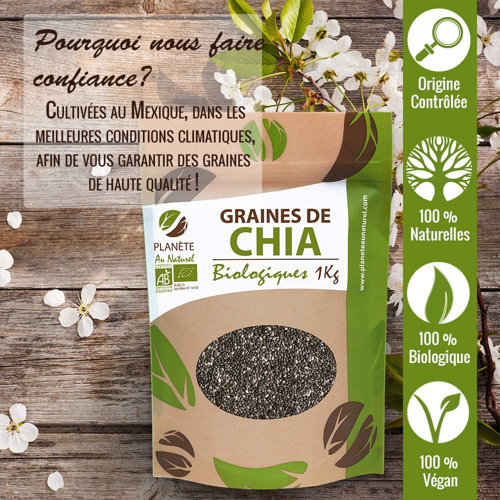 Semillas orgánicas de chía (Salvia Hispanica) - 1 kg: Amazon.es: Salud y cuidado personal