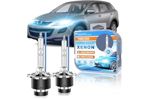 TOPLYGS D2S HID Headlight Bulb for 2007 2008 2009 2010 2012 Mazda CX9 CX7 3 5 6, 2006-2015 Miata MX5 HID Headlights Xenon Bulbs, 8000K Blue, OEM Replacement Low Beam Xenon Lights, Pack of 2
