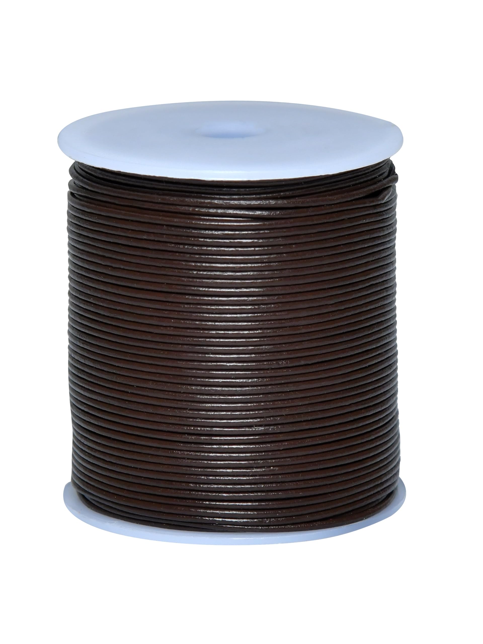 Cords Essentials Round Genuine Leather String Cord, Rope for Jewelry Making, Necklaces, Bracelets, Kumihimo Braiding, Wraps, Crafts and Hobby Projects (Dark Brown, 1.5 MM) — image 1