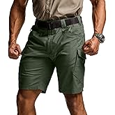 CQR Men's Flex Casual Cargo Shorts, Lightweight Water Resistant Golf Shorts, Stretch Tactical Work Shorts with Multi-Pocket