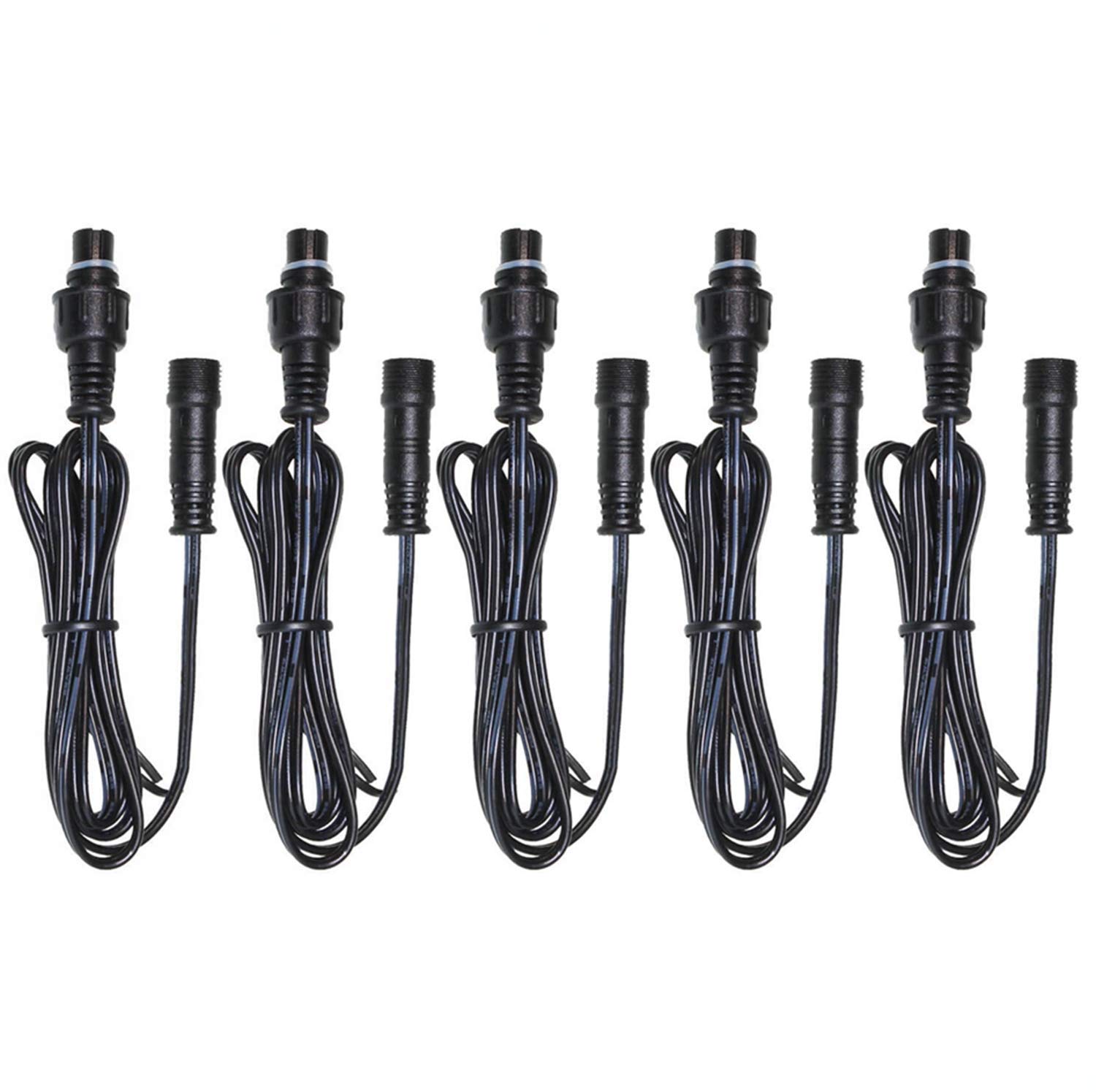SMY Lighting Extension Cable Wire 5 Pack 1M/ 3.3Ft 2Pin with Male and Female Connectors IP67 Water Resistance for Deck Light