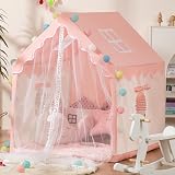 MUHMUH Kids Play Tent with Star Lights Indoor Outdoor Princess Playhouse view 5