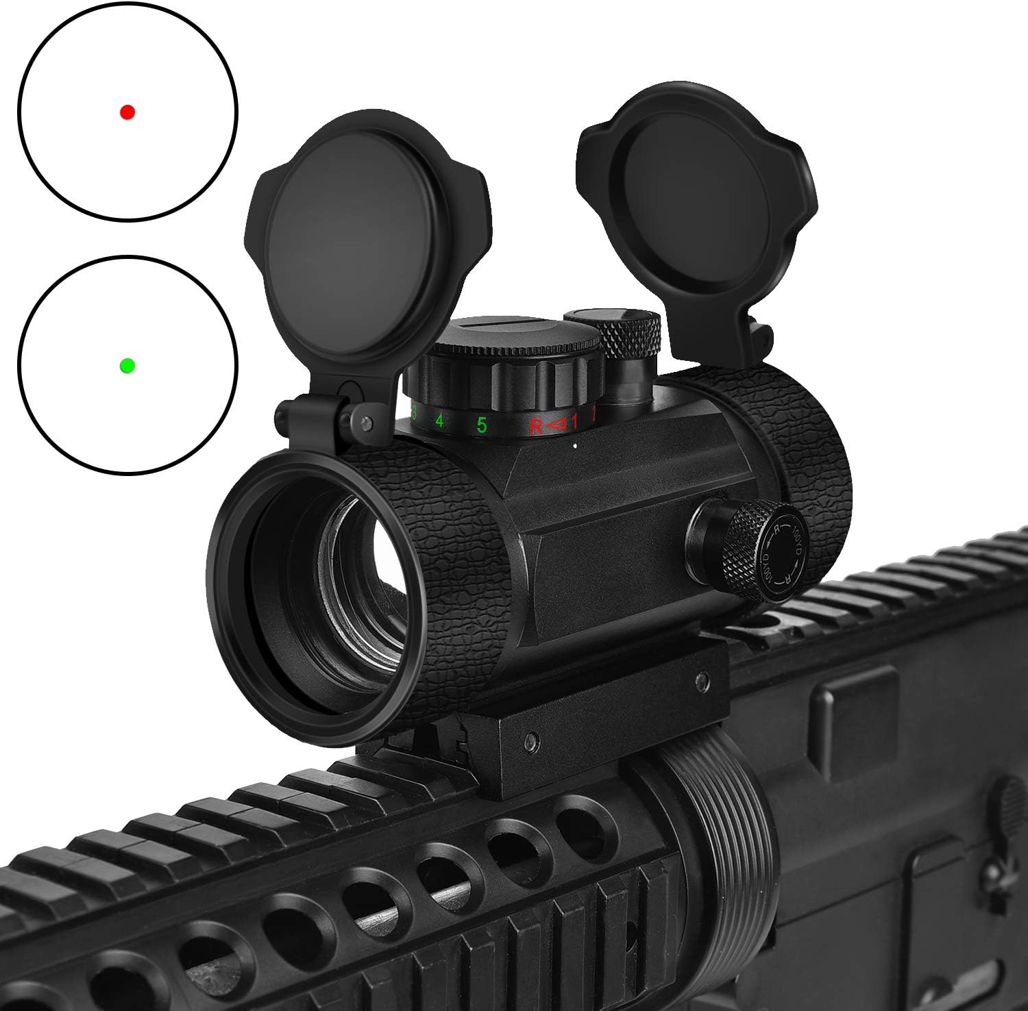 EZshoot Red Green Dot Sight Tactical Scope Reflex Sight with Lens Cap
