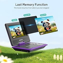 POFOTO 9.5" Portable DVD Player for Kids and Car