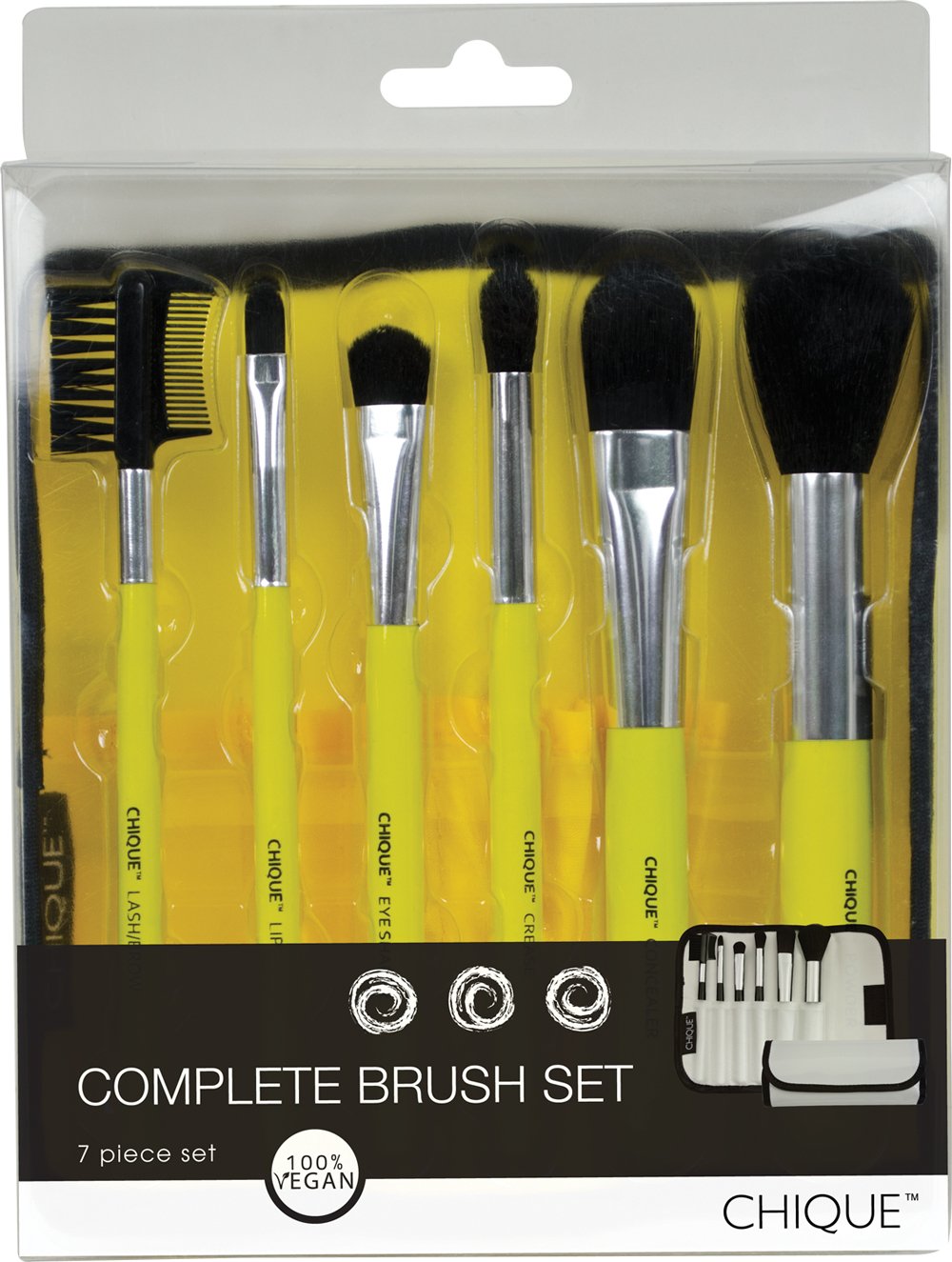 Royal & Langnickel Chique Complete Brush Set with Case, Lemon