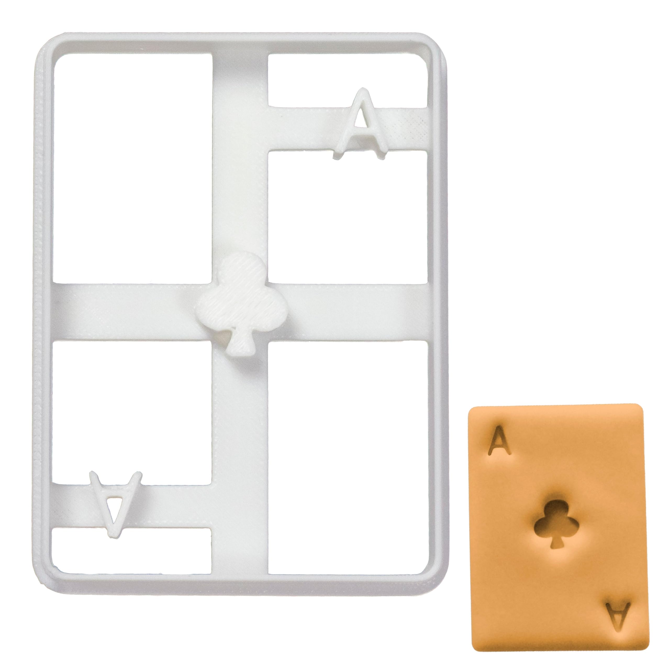 BAKERLOGY Poker Card Ace of Club Cookie Cutter - Detailed Biscuit Cutter Design for Baking and Crafts, Ideal on Fondant, Dough, Clay, Ideal for DIY Las Vegas Casino Theme Party