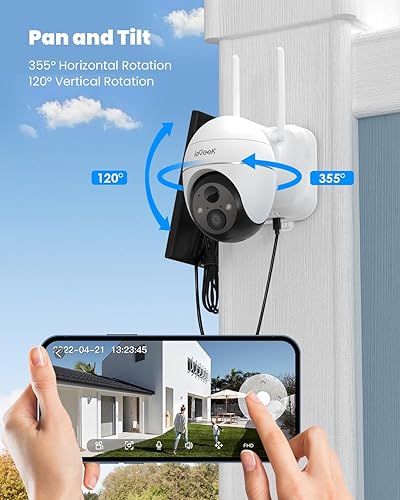 ieGeek Security Camera Outdoor, 2K Wireless WiFi 360°PTZ Camera