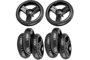 SECFOU 8Pcs 5.5 Inch EVA Fixed Stem Stroller Wheels Replacement for Stroller, Walker, and Shopping Cart