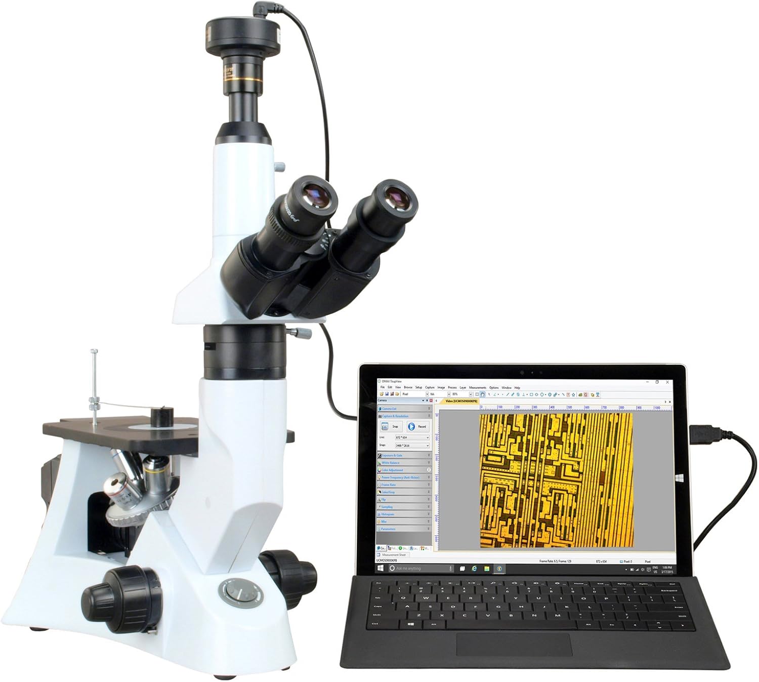 OMAX Inverted Infinity Metallurgical Microscope 40X-400X with 9.0MP USB ...