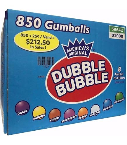Dubble Bubble Gumballs – 1 Inch, 850 Count (15 Lbs) Bulk Vending Box – Fruit Flavors