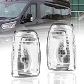 Side Mirror Indicator Light Fit For Ford Transit 150 250 350 350HD 2015 2016 2017 2018 2019 2020 2021 (Left and Right) Side mirror Turn signal Lights Lamp Lens Cover