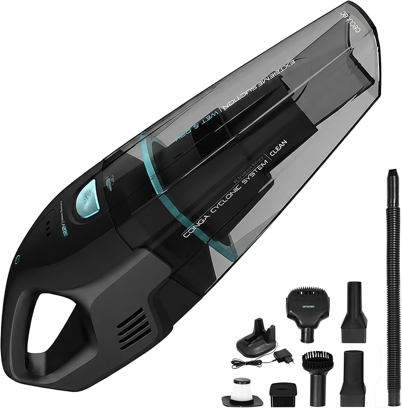 Aspirapolvere portatile senza fili Conga Immortal Extremesuction 22,2 Animal Hand Neo. 150 W, Batteria 22,2V, 10kPa, Serbatoio 500ml, Filtro ad alta efficienza, Accessorio per Animali