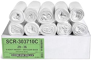 Aluf Plastics 20-30 Gallon Trash Bags - (Commercial 500 Pack) - Source Reduction Series Value High Density 10 Micron Gauge - 