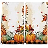 Black Orange Buffalo Plaid Pumpkin Fall Kitchen Towels Set of 2,Thanksgiving Dish Towels Harvest Festival Autumn Decoration and Supplies for Home Kitchen Dining-18X26''